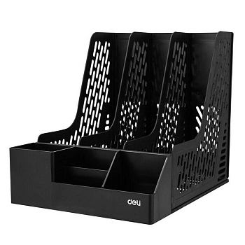 Лоток вертикальный 3 отделения по 40мм + органайзер Deli