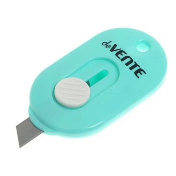 Нож канцеляр. шир. 0,9 см, пластик МИНИ (дорожный) 6,3 см deVENTE "Pastel"