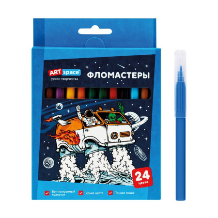 Набор фломастеров 24 цв. ArtSpace "Космос" смываемые