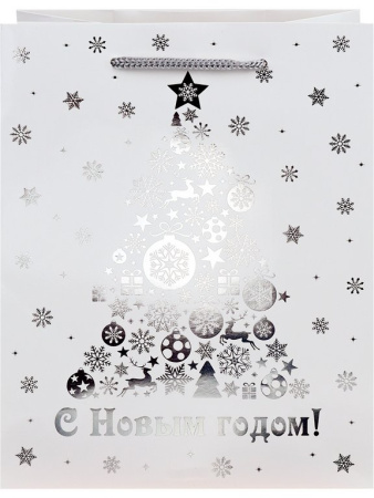 Пакет бумажный НГ 18*23см матовый "Новогоднее сияние"