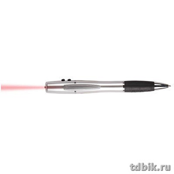 Указка лазерная ручка шариковая 3в1 серебр.+ красн.лазер+фонарь, син.