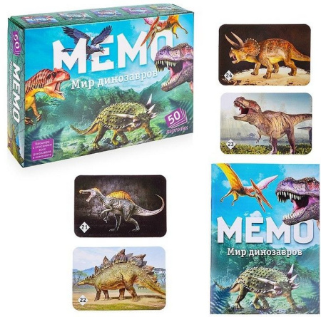 Игра настольная  Мемо "Мир динозавров" Нескучные игры