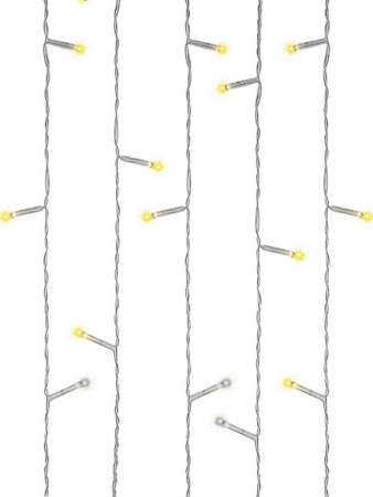 Гирлянда уличная 12м, 240 теплых ламп, 1 режим, прозрачная нить (соединяется в цепь)