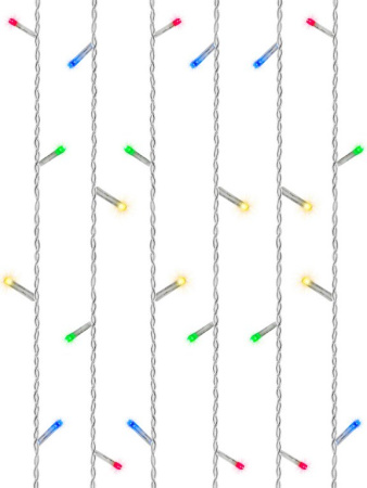 Гирлянда уличная Бахрома  4*0,7м, 72 цветных ламп, 8 реж, прозрачный провод