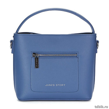 Сумка женская Jane's Story 25х22х12см, нат.кожа, голубая