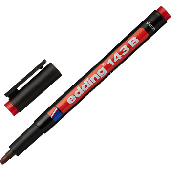 Маркер для прозрачных пленок 1-3мм Edding 143 перманентный красный