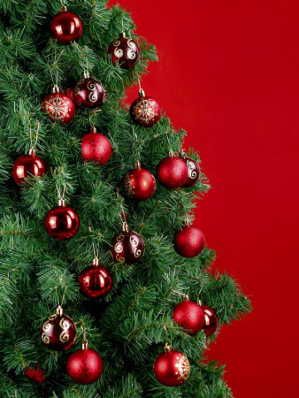 Набор шаров  цвет красный  60 мм 20 шт+ верхушка 1шт