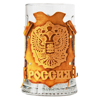 Бокал в футляре из натуральной кожи "Макей" "Россия"