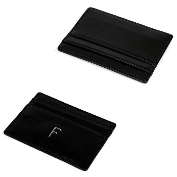 Визитница FABRETTI нат. кожа, 11*7,5*0,3см, черный