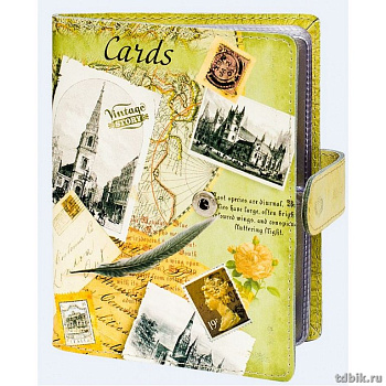 Визитница на 36 визиток "Письма" 12.7*20.5см, кожа