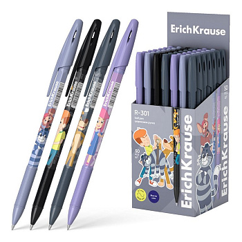 Ручка шариковая с рис. ErichKrause Простоквашино 0,7мм синяя (стерж.140мм, линия 0,35мм)