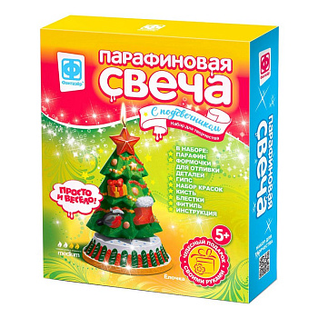 Набор для изготовления свечей парафиновых "Ёлочка" с подсвечником