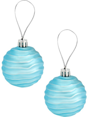 Набор шаров  цвет голубой 60 мм 12 шт "Метель" (ассорти)