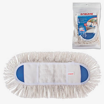 Моп ЛАЙМА (хлопок) 40см для швабры-рамки, карманы