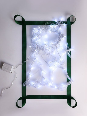 Гирлянда комнатная Бахрома "Елочки" 2,5*1м, 92 холодных ламп, 8 реж, прозрачный провод