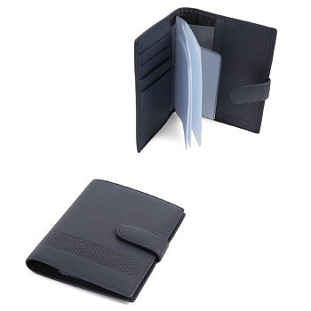 Обложка для документов LEO VENTONI мужская, нат. кожа, 14*10*1см, синий