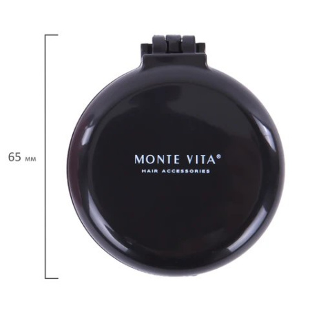 Расчёска складная «2 в 1» с зеркалом, d=6,5 см (ассорти) MONTE VITA