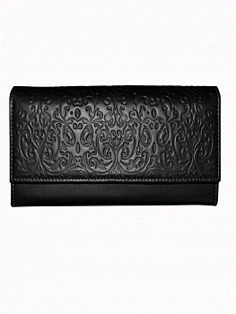 Портмоне D.Morelli женское "Энжи" большое  нат. кожа, черное