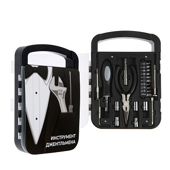 Набор инструментов "ТУНДРА" подарочный пластиковый кейс, 22 предмета