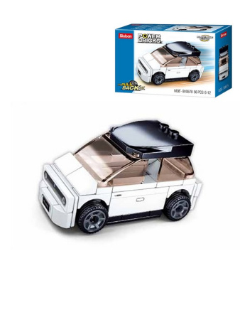 Конструктор пластиковый (мал)  56 дет. "Автомобиль белый" Sluban