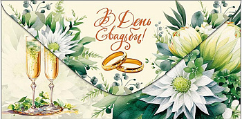 Конверт (для денег) свадебный "В День свадьбы!"