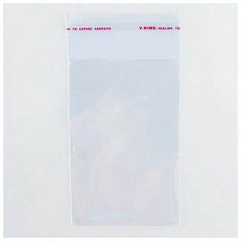 Пакет с клеевым клапаном 8*12/4 см, из БОПП-плёнки, 25 мкм, (100 шт/уп)