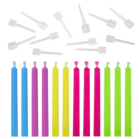 Свечи для торта с цветным пламенем 12 шт., 6 см Золотая сказка