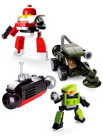 Конструктор пластиковый   АССОРТИ "Транспорт" (12 дет.) Sluban