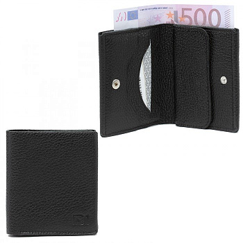 Портмоне D.Morelli женское "Монтана"  мини, нат.кожа, черное