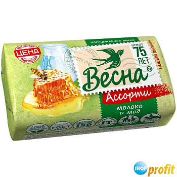 Мыло туалетное Весна "Молоко и мед" 90 г.