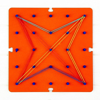 Доска обучающая Геоборд "Узоры" (дерево) WOODLENDTOYS