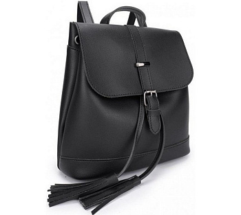 Рюкзак молодежный женский OrsOro иск. кожа 26*22*13 см, черный