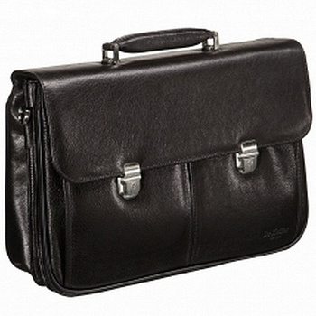 Портфель Dr.Koffer 30*41*13см, нат. кожа, черный