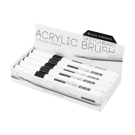 Маркер акриловый кисть Bruno Visconti  "SKETCH&ART" черный