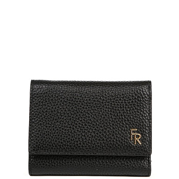 Портмоне FABRETTI женское, нат. кожа, 11*8,5*2 см, черный