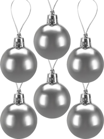 Набор шаров  цвет ассорти 40 мм 25 шт "Новогоднее настроение" (синий/серебро)