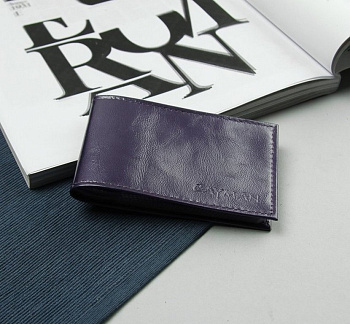 Визитница на 40 визиток Alliance 105*65мм, нат.кожа, фиолетовая (кляс. на 1 виз.)