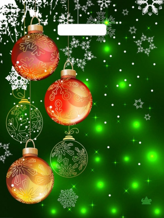 Пакет пробивной НГ 30*41см (60 мкм) "Шары в зеленых огнях"