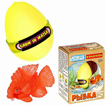 Игрушка растущая в воде "Яйцо" с фигуркой рыбки Bondibon