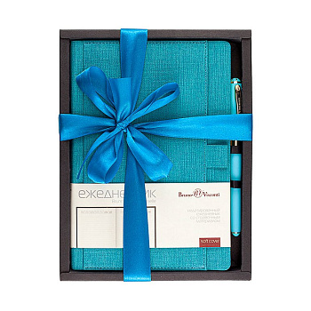 Набор подарочный BrunoVisconti "MARSEILLE" (БИРЮЗОВЫЙ ЕЖЕДНЕВНИК А5 + РУЧКА)