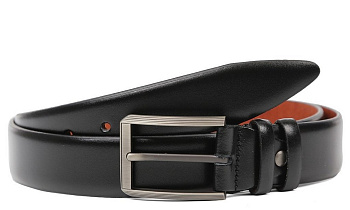Ремень FABRETTI мужской, 35 мм, натуральная кожа, черный