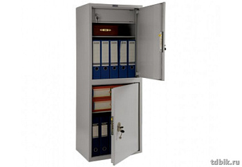 Шкаф бухгалтерский метал. 2 секции (1252*460*340мм) замок, трейзер
