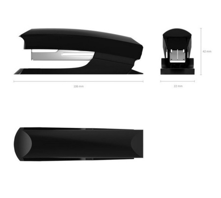 Степлер № 10 до 20л Erich Krause ECO черный с антистеплером (глубина 50мм)