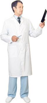 Спецодежда Халат мужской "Классик" р-р 48-50/182-188, цвет белый