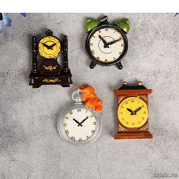 Магнит "Ретро-часы" 6,5*6см, полистоун