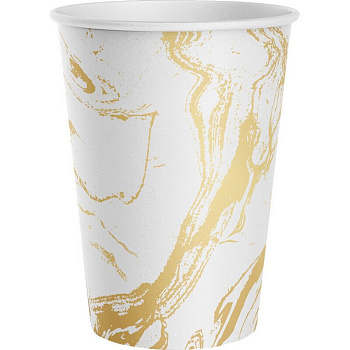 Стакан картонный 0,25 л. 6шт/уп "Белый мрамор"