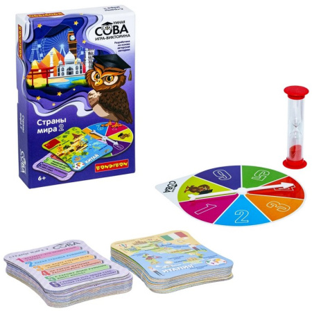Игра настольная  Викторина .6+ "Страна Мира 2" Умная Сова Bondibon