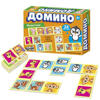 Игра настольная Домино "Животные" Русский стиль