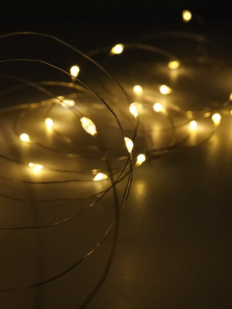 Гирлянда комнатная Нить  "Роса" 100м, 1000 теплых ламп, 8 реж., 220 Вт, пульт