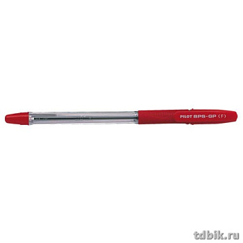 Ручка шариковая масляная Pilot резин.упор 0,7мм красная (стерж.144мм, линия 0,22мм)